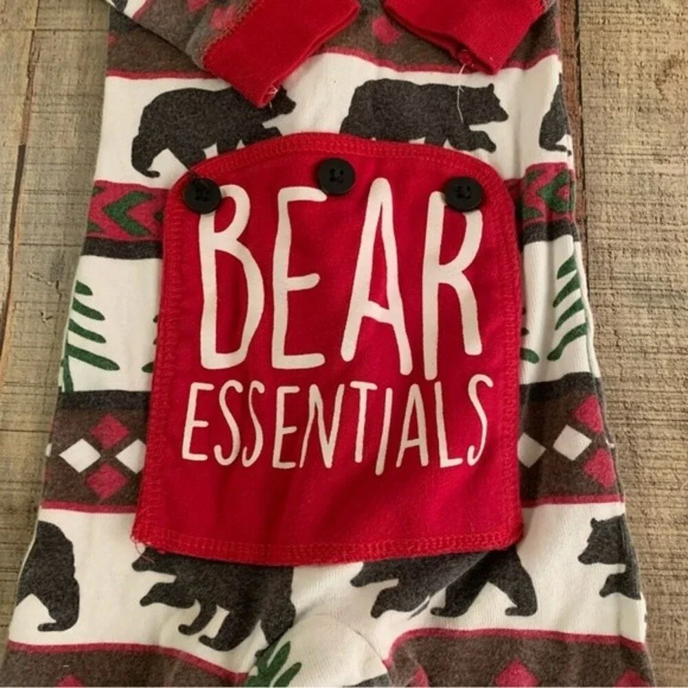 Lazy one baby sleeper on piece zip up pajamas with bear essentials bears -12M